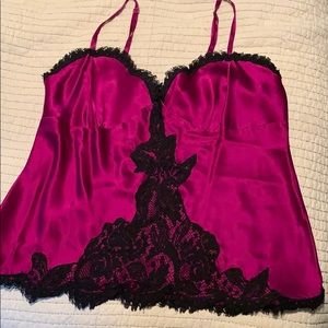 Fuschia 100% Silk Camisole Women’s Plus Size 16